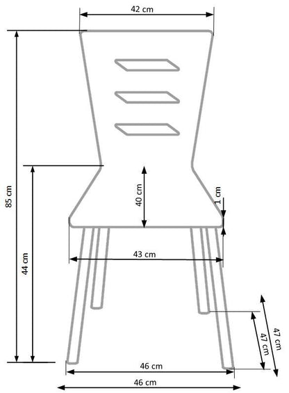 Krzesło K155 białe/metalowe