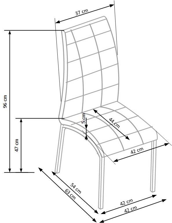 Krzesło K186 carno-białe/metalowe
