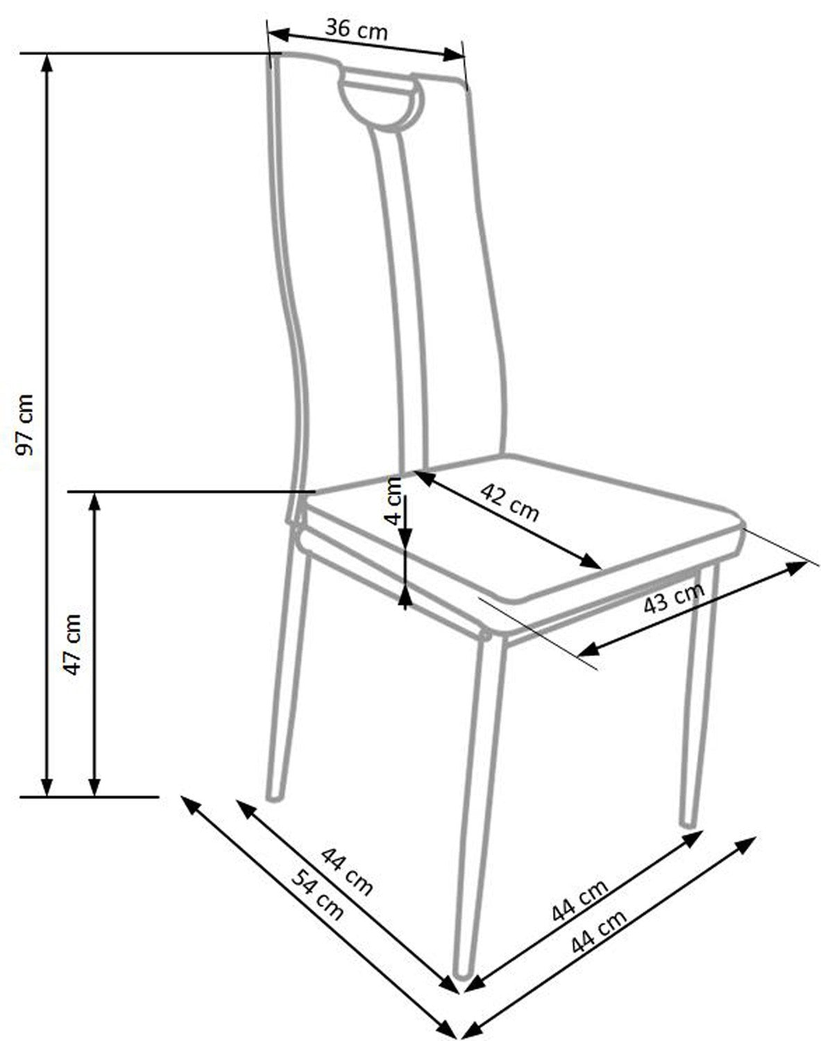 Krzesło K202 czarne/metalowe