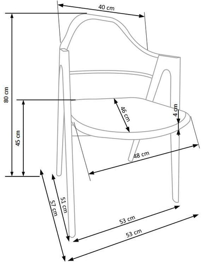 Krzesło K247 białe/metalowe