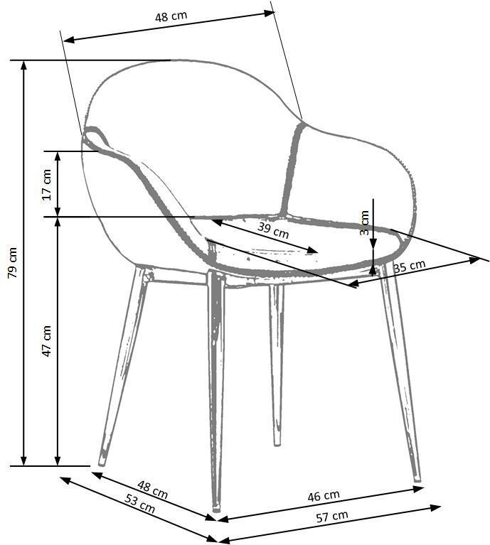 Krzesło K304 brązowe/metalowe