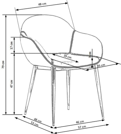 Krzesło K304 brązowe/metalowe