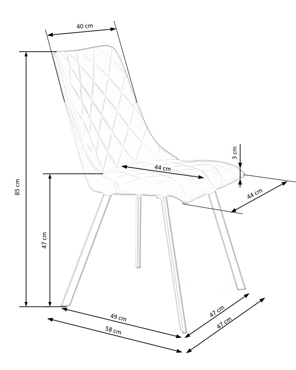 Krzesło K450 ciemne zielone/metalowe