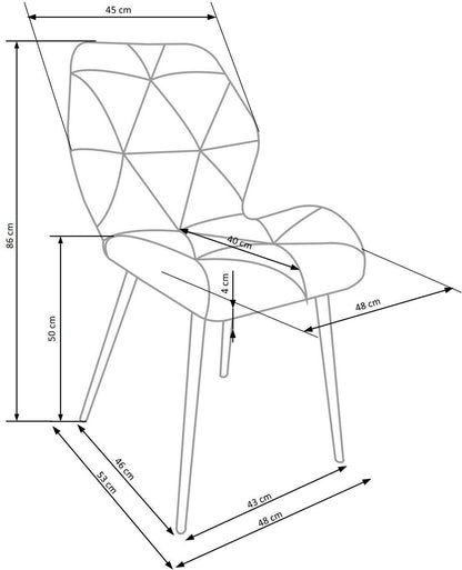 Krzesło K453 cynamonowe/metalowe