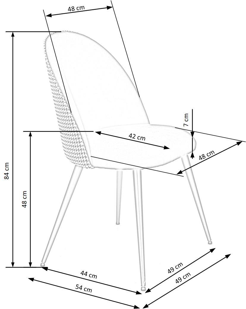 Krzesło K478 czarbo-białe/metalowe