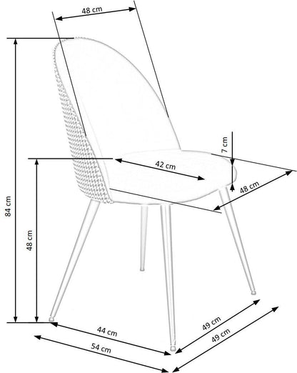 Krzesło K478 czarbo-białe/metalowe