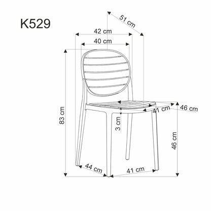 Krzesło K529 białe/naturalne/tworzywo