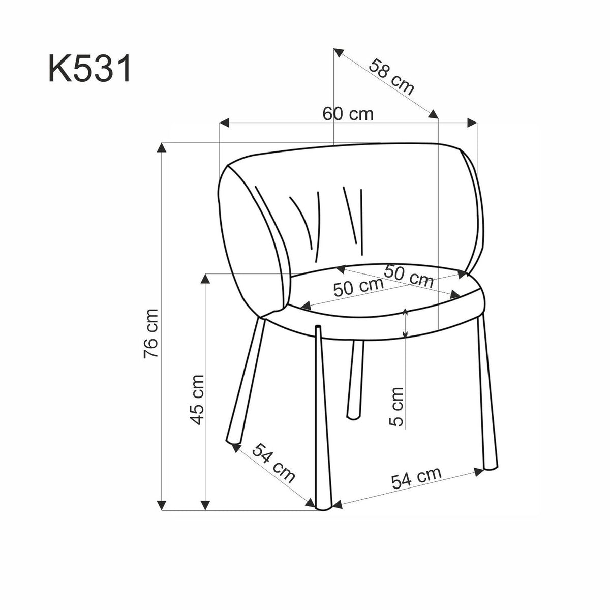 Krzesło K531 popiel/metalowe