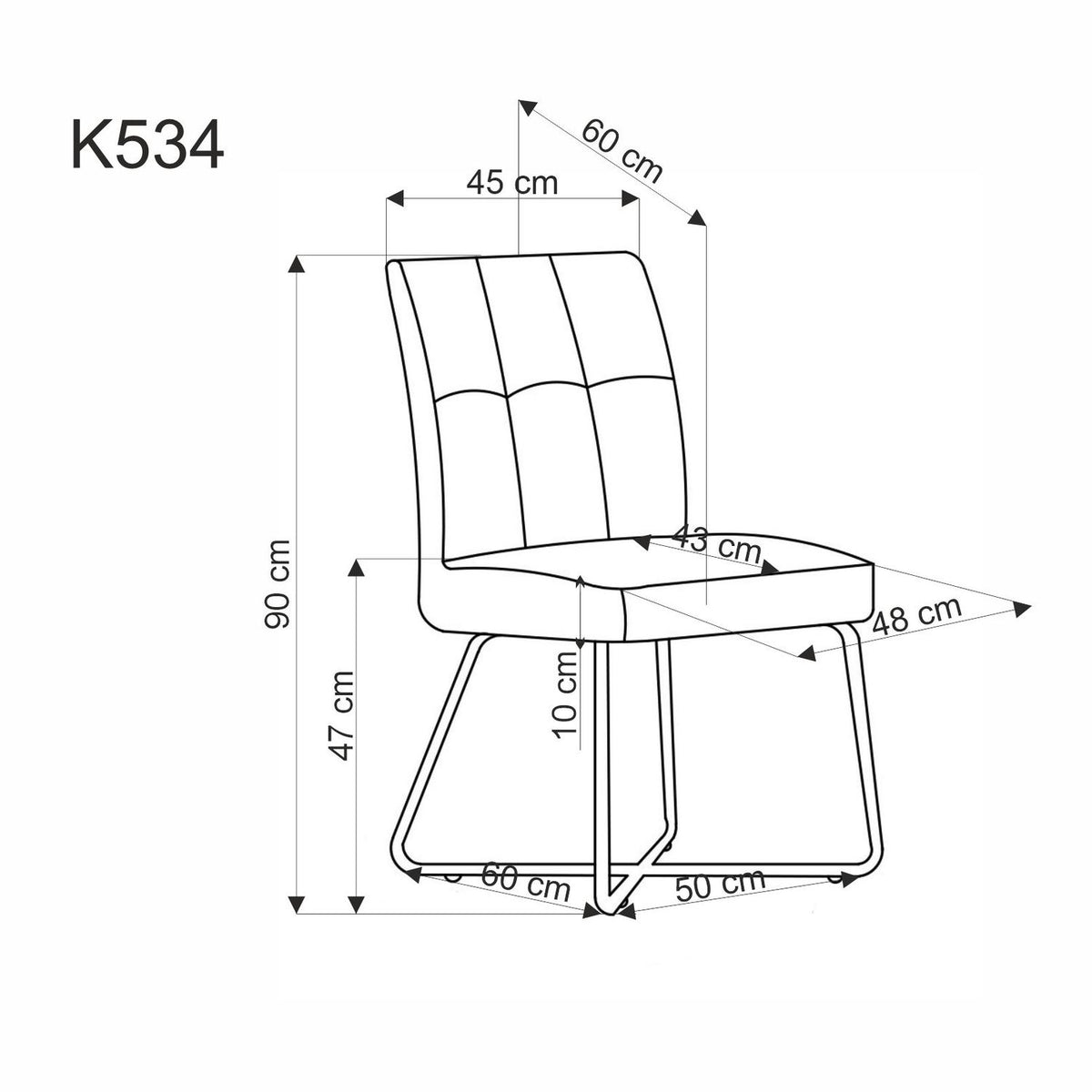 Krzesło K534 beżowe/metalowe