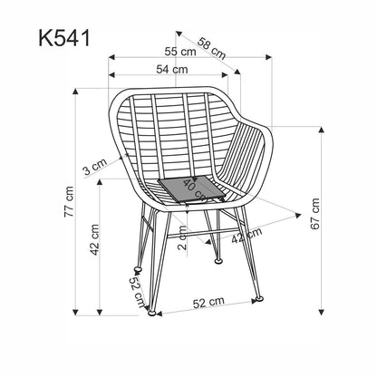 K541 krzesło naturalny / popielaty (1p=2szt)