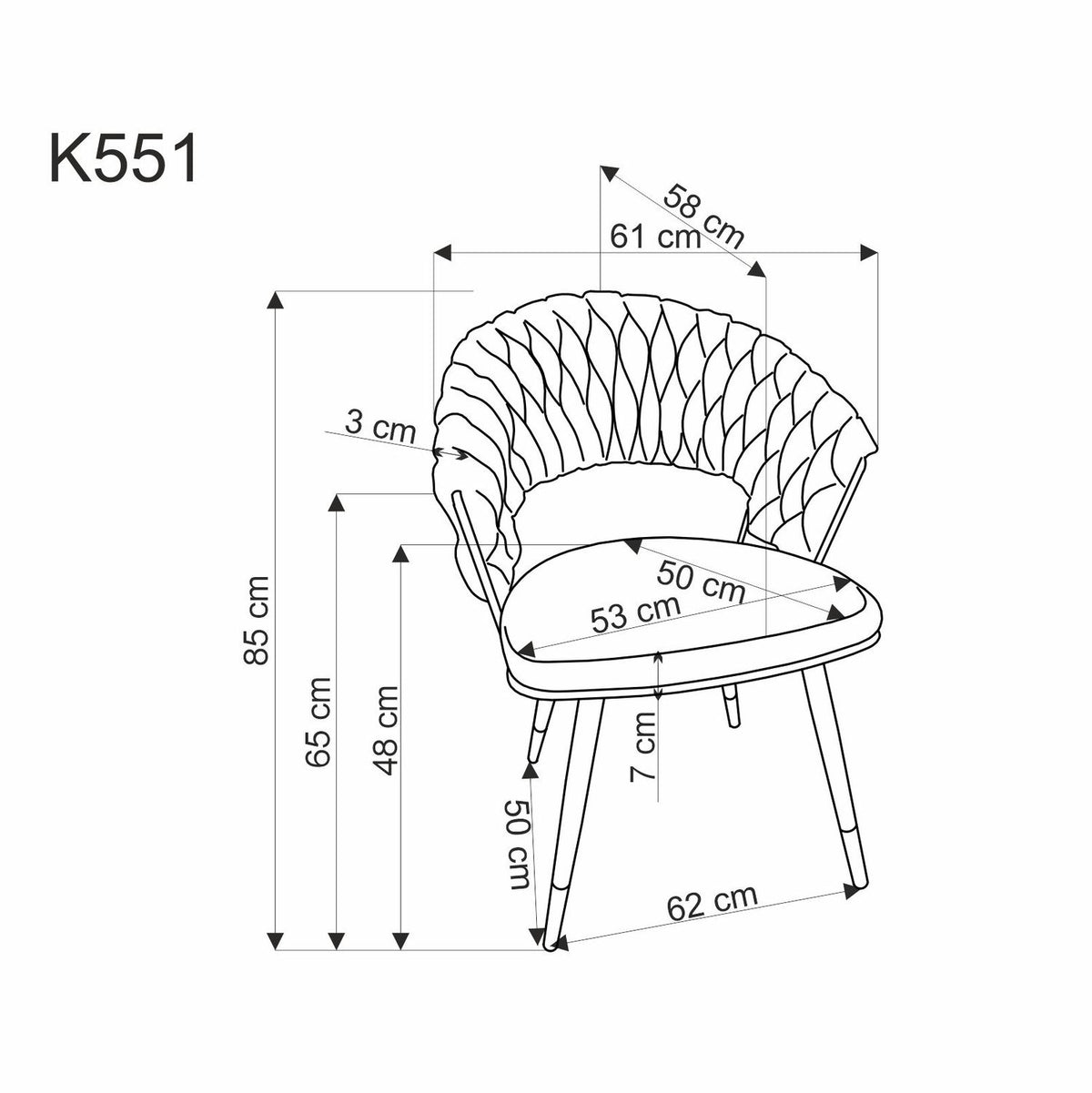 Krzesło K551 popiel/metalowe