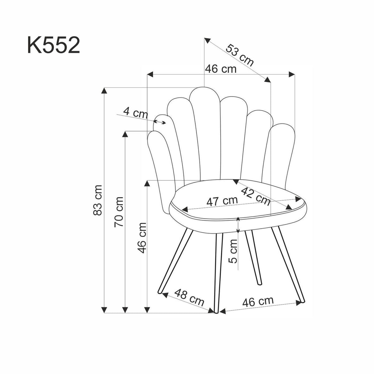 Krzesło K552 beżowe/metalowe