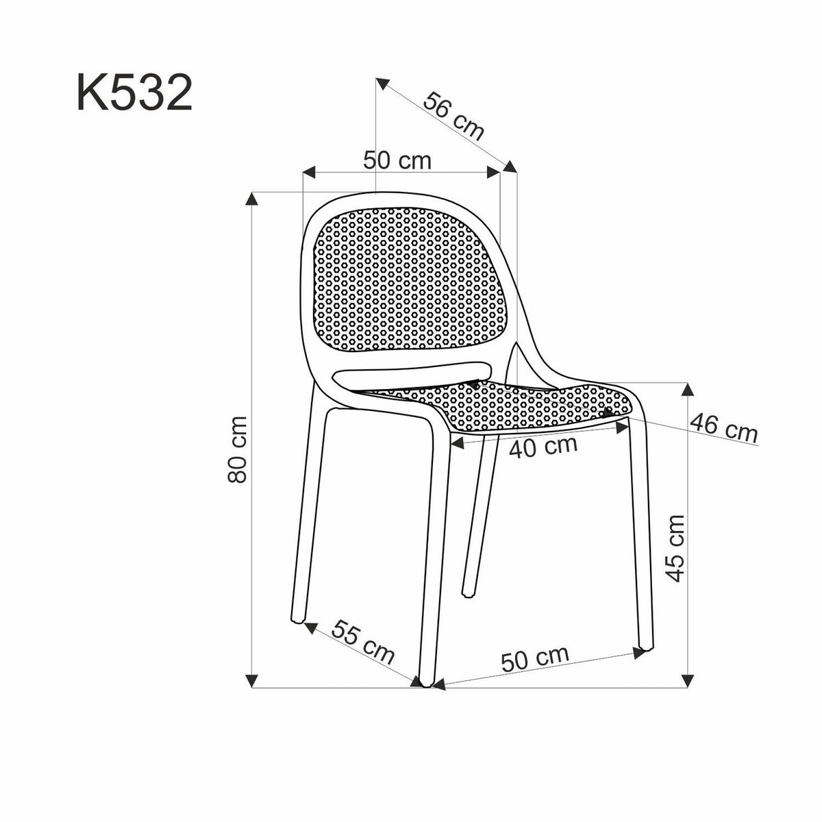 Krzesło K532 czarne/tworzywo