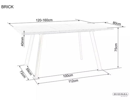 Stół Brick dąb artisan czarne nogi 120x80