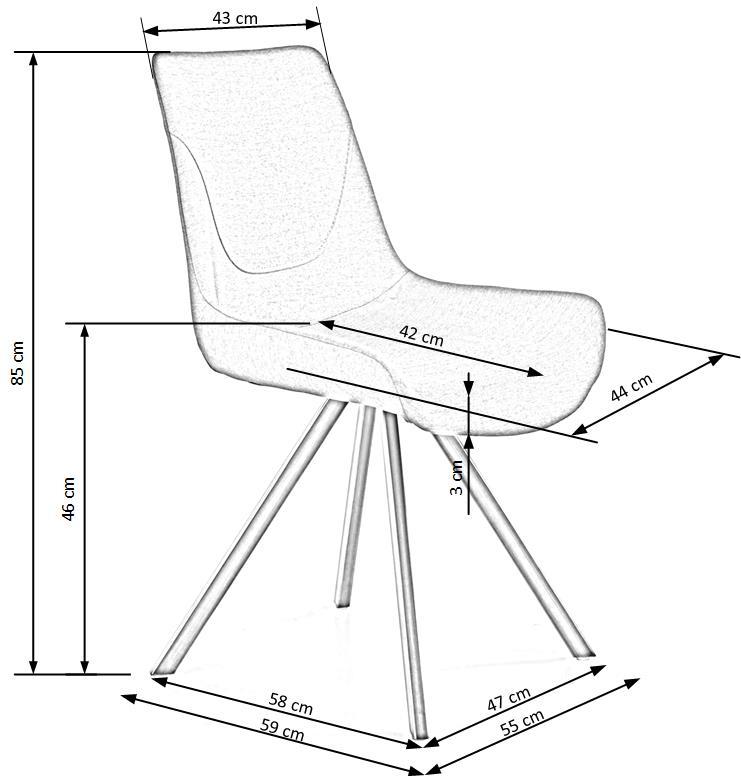 Krzesło K290 popiel/metalowe