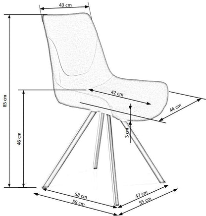 Krzesło K290 popiel/metalowe