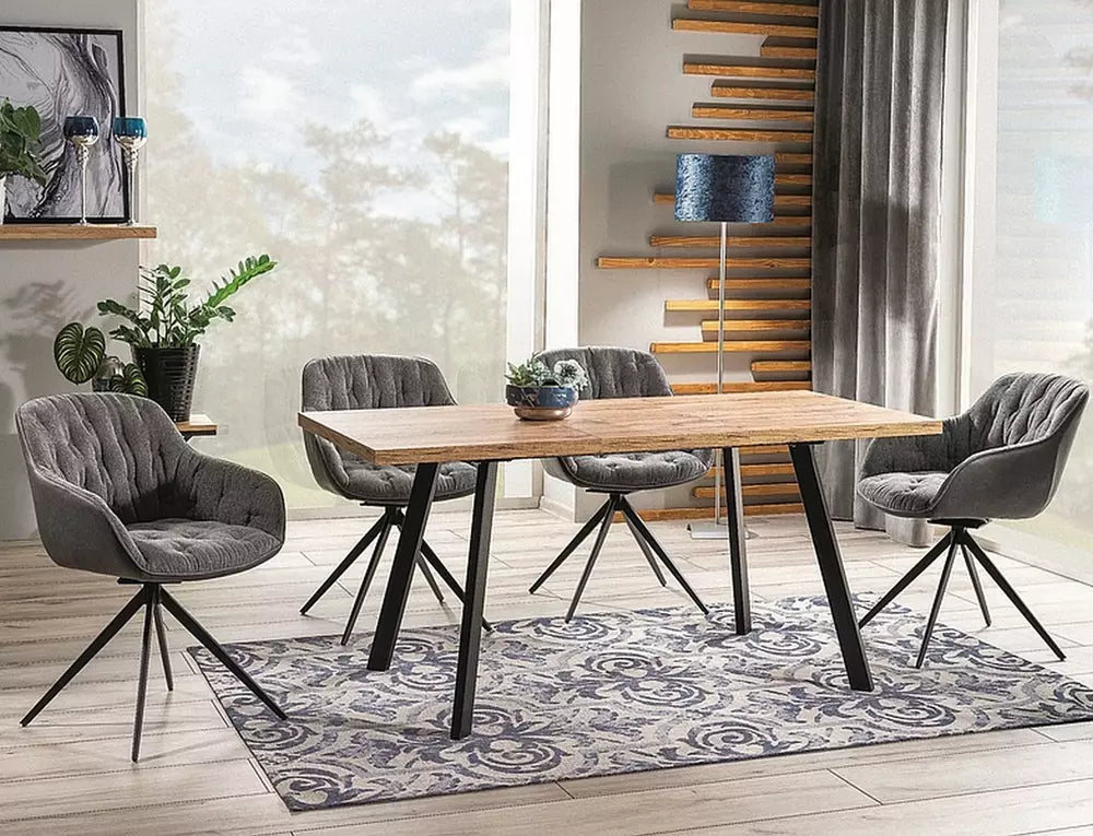 Stół Brick dąb artisan czarne nogi 120x80
