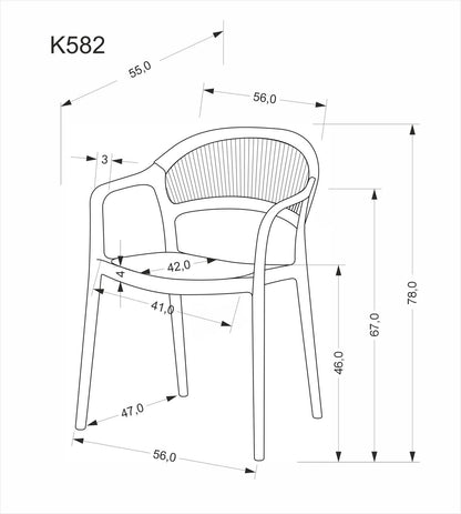 Krzesło K582 czarne/tworzywo