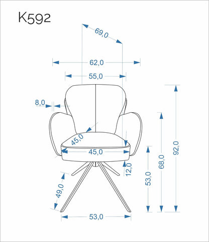 Krzesło K592 CS ciemne beżowe/obrotowe