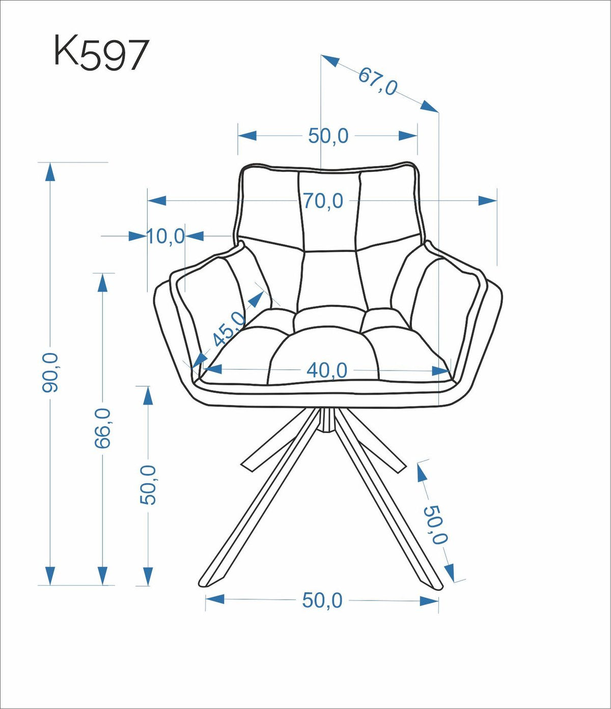 Krzesło K597 popiel/obrotowe