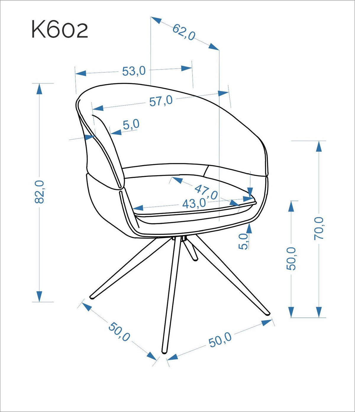 Krzesło K602 brązowe/obrotowe
