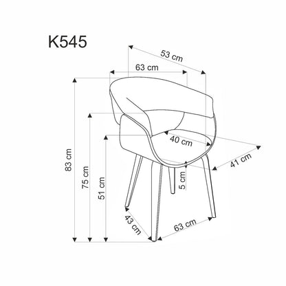 Krzesło K545 beżowe/drewniane