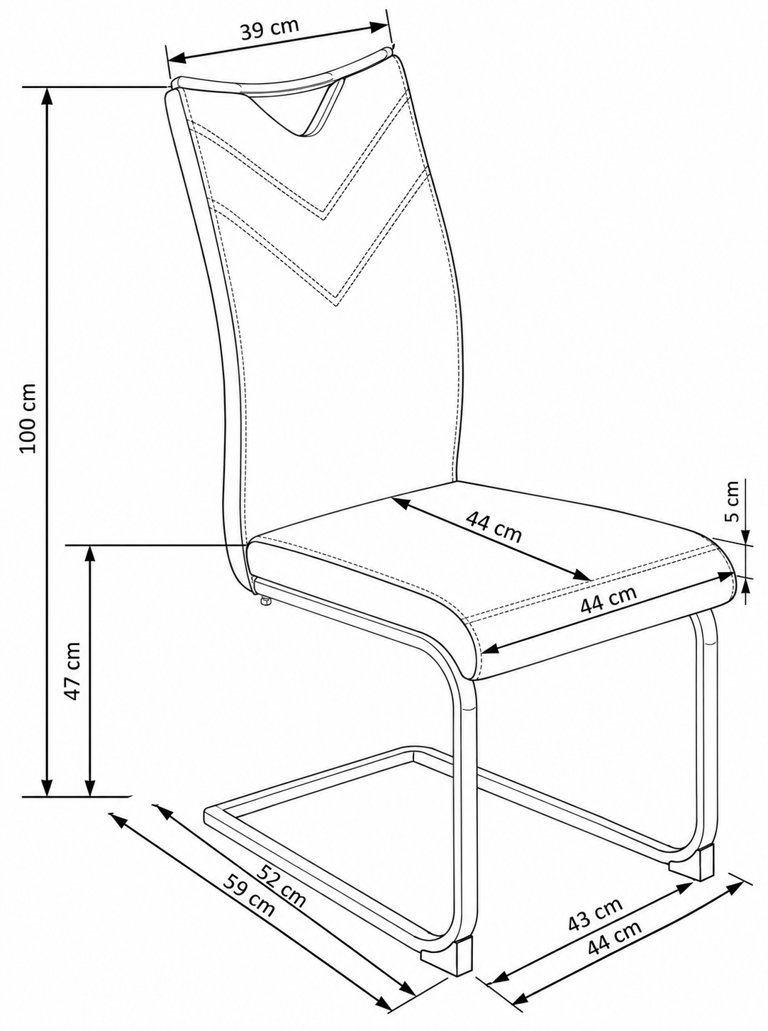 Krzesło K224 cappucino/metalowe