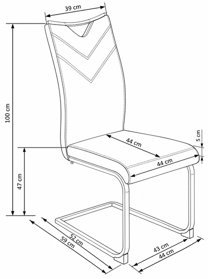 Krzesło K224 cappucino/metalowe