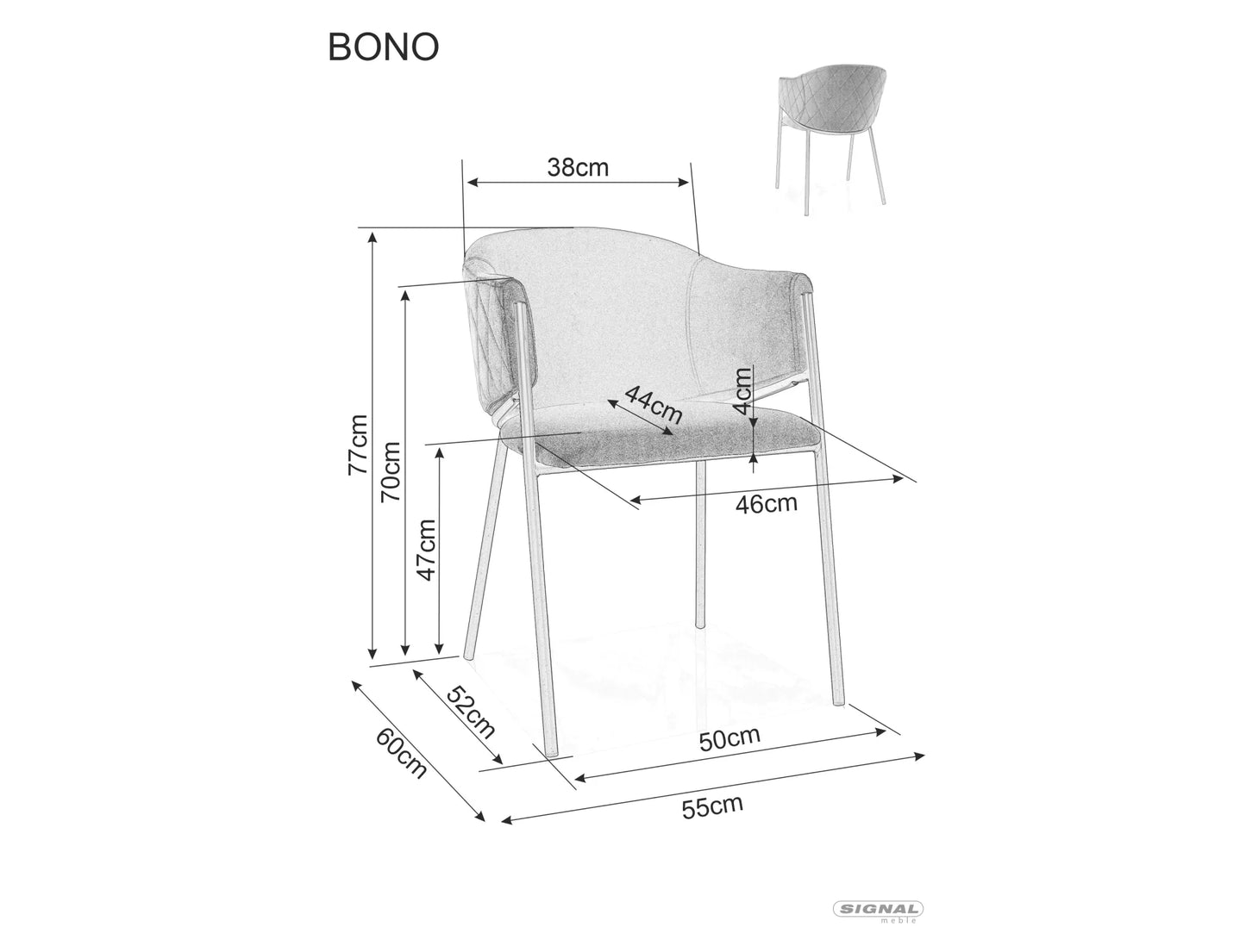 Krzesło Bono beżowe nogi metalowe velvet