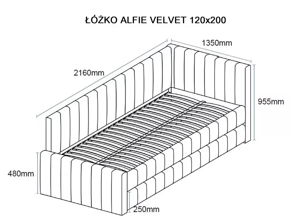 Łóżko podwójne Alfie dea materace piankowe