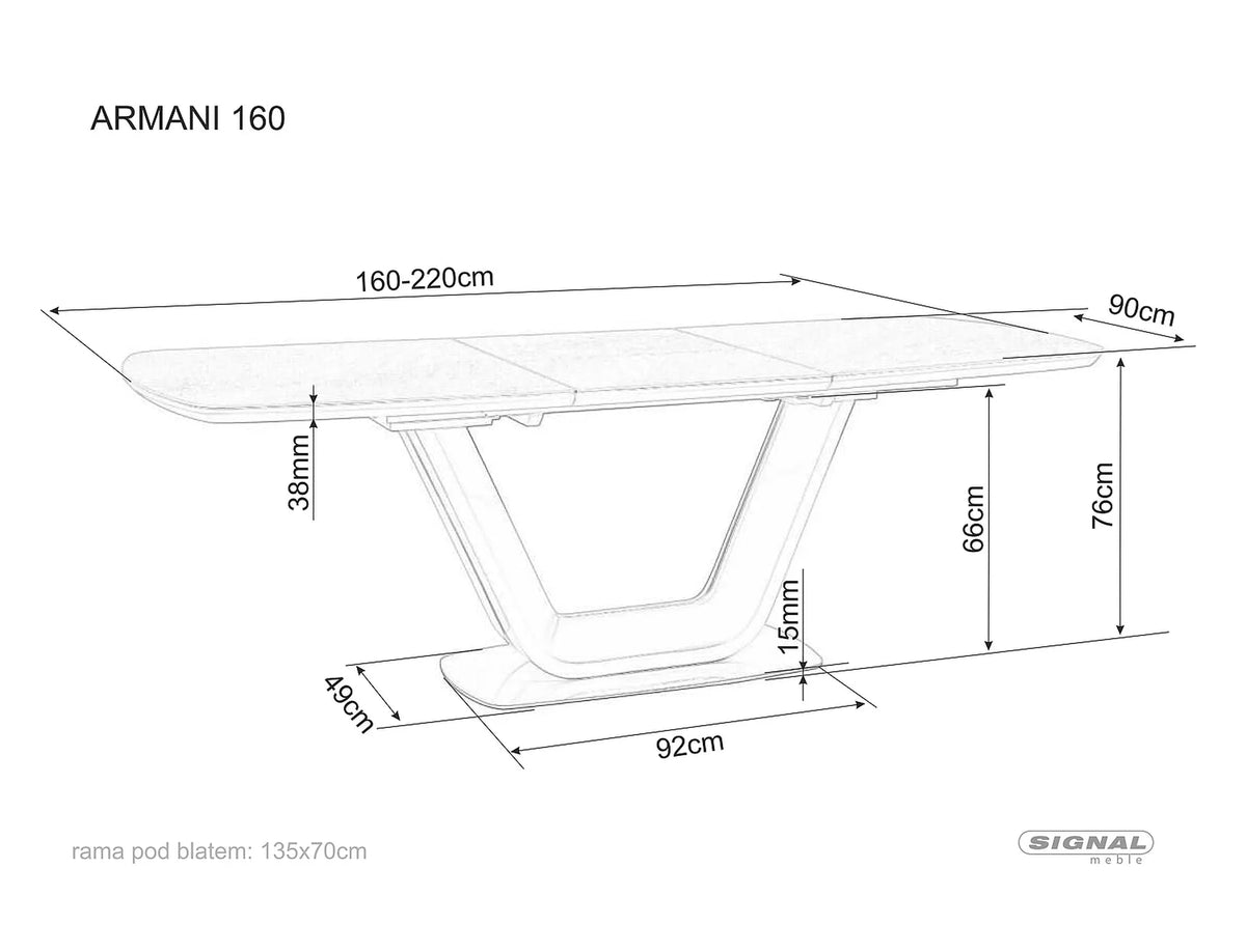 Stół Armani Ceramic rozkładany 160x90