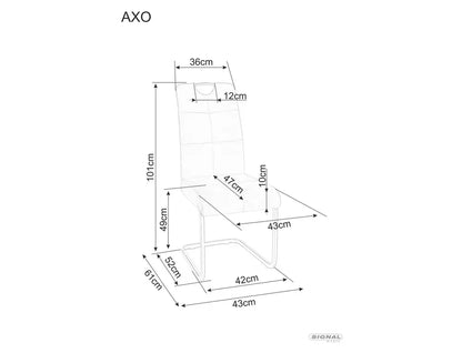 Krzesło Axo szary velvet metalowy stelaż