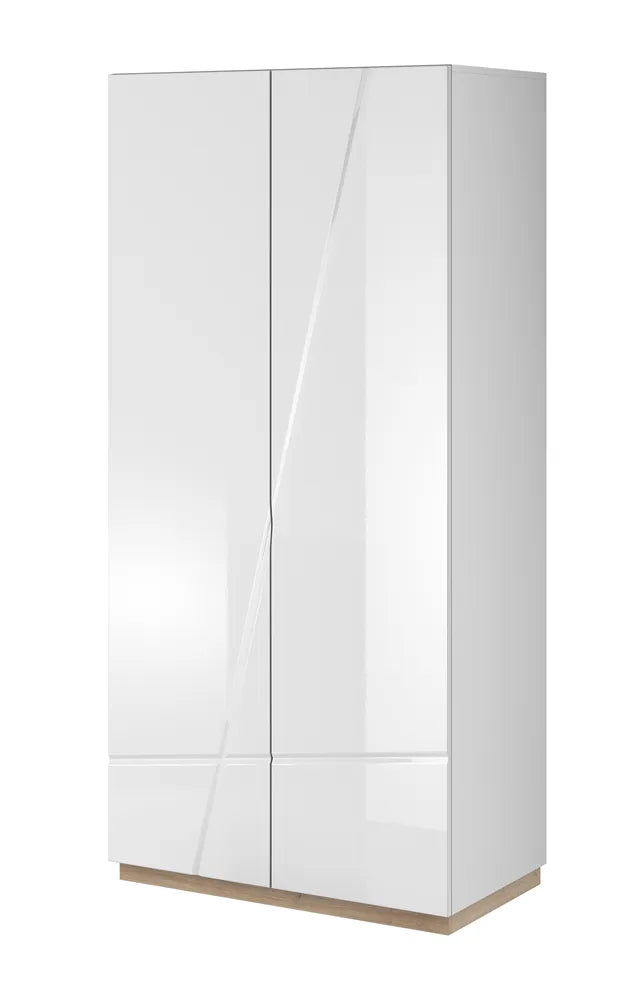 FUTURA FU-01 - szafa 2d - biały/dąb riviera/biały połysk