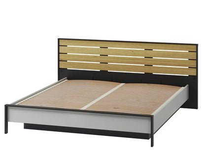 Łóżko Gris 180 pojemnik na pościel oświetlenie