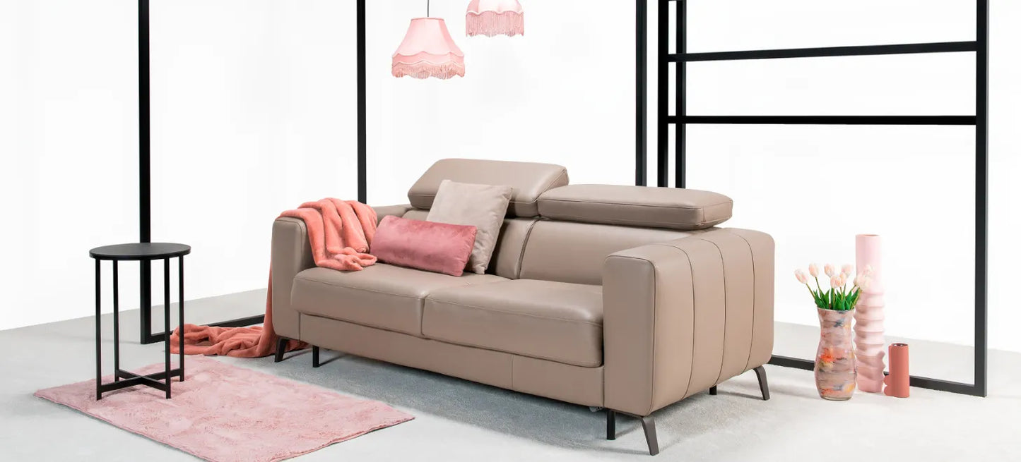 Sofa Tulipano skóra stelaż włoski