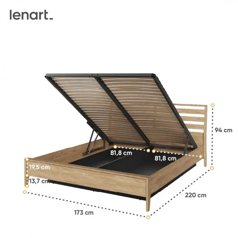 COZY CZ-02 (160) v.3 - łóżko 160 z pojemnikiem - dąb olejowany