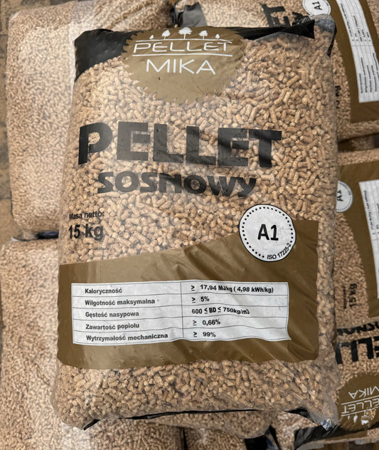 Pellet drzewny Mika super jakość worki 15kg Paleta 1000kg