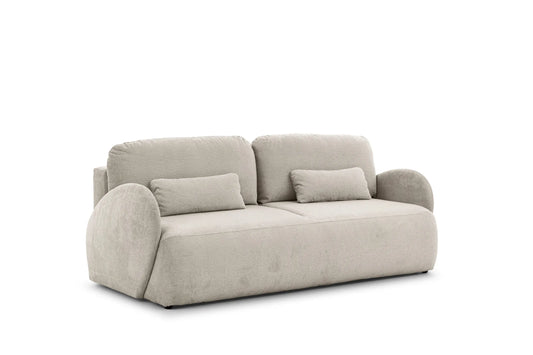 Sofa Dinel z funkcją spania beżowa szenil