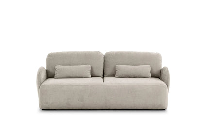 Sofa Dinel z funkcją spania beżowa szenil