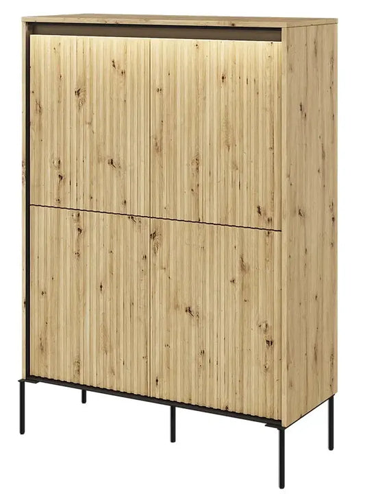 Komoda Trend dąb artisan wysoka z oświetleniem