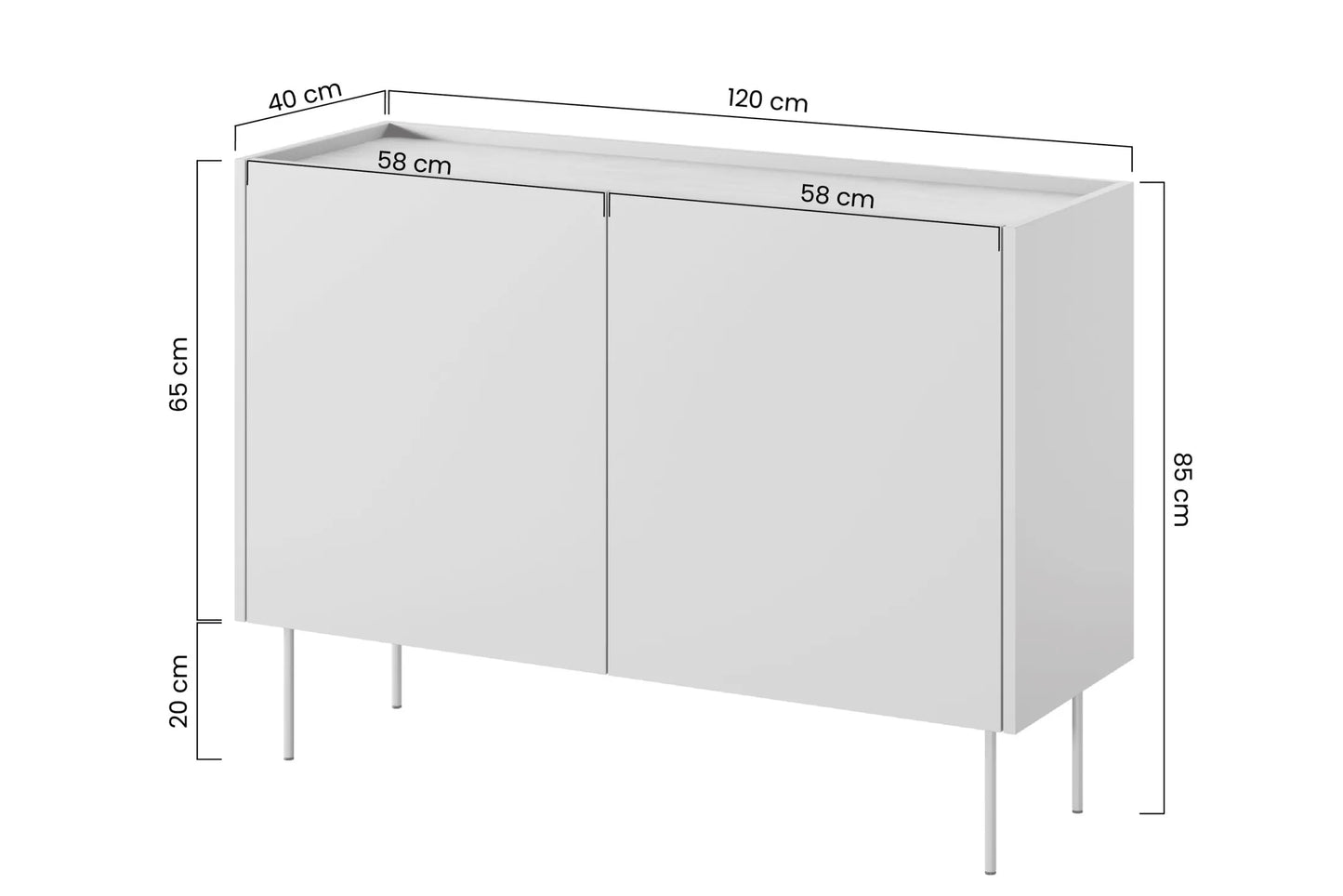 Komoda Desin ceramic red czerwień dąb