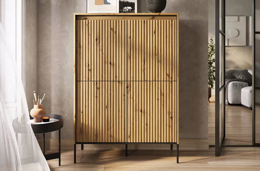 Komoda Trend dąb artisan wysoka z oświetleniem