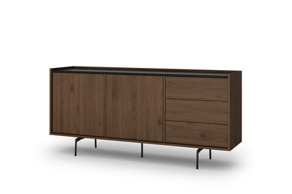 Zenar komoda 2D3SZ orzech elegant/czarny/czarne nogi