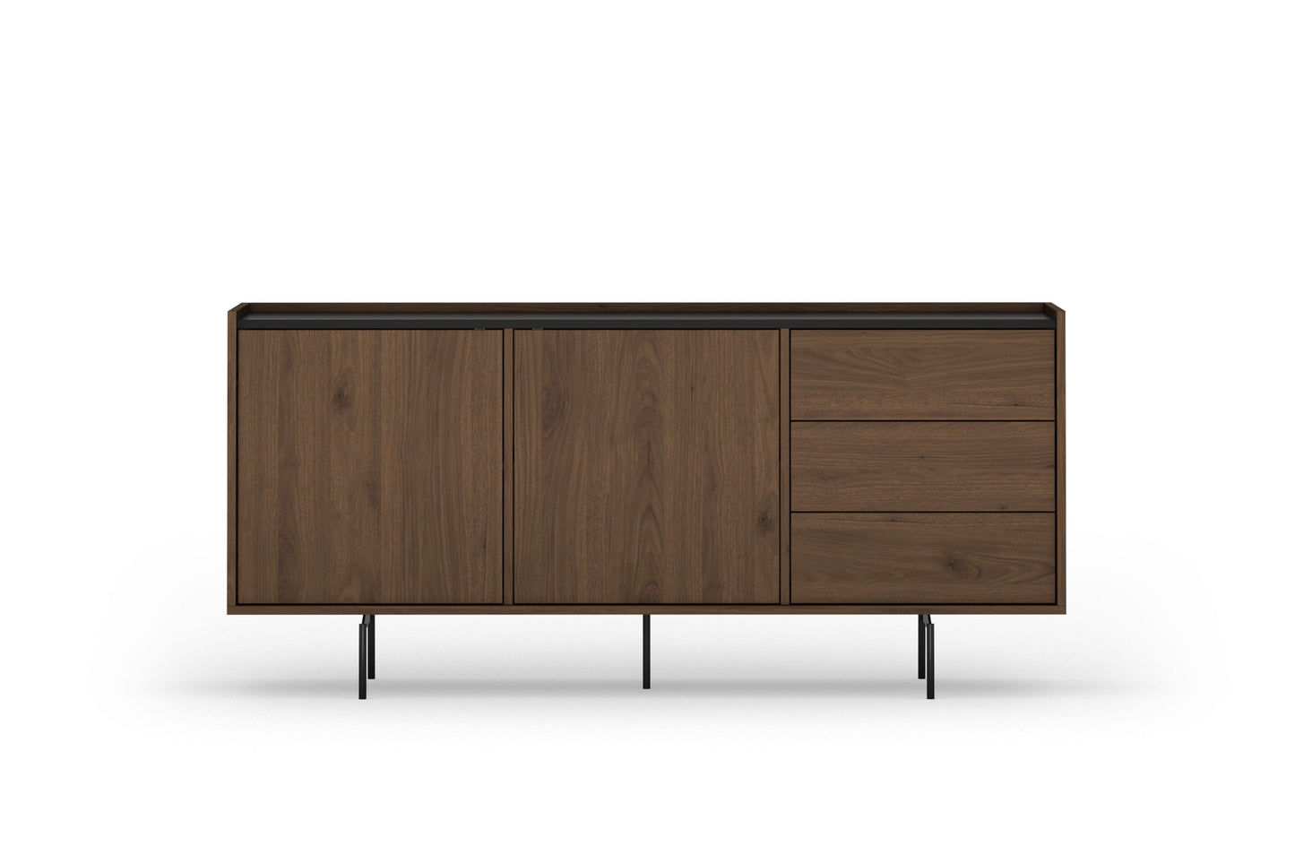 Zenar komoda 2D3SZ orzech elegant/czarny/czarne nogi