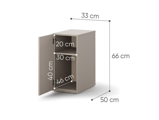 Kontenerek 1-drzwiowy WOOW WO-08 - clay grey