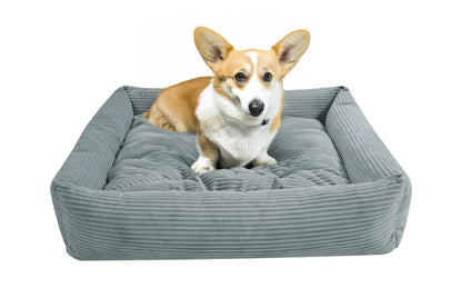 Legowisko 85x95 szare sztruks kot pies