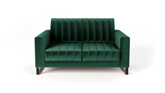 Sofa LOFT 2os. zielona metalowe nogi