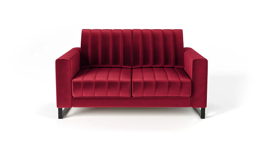 Sofa LOFT 2os. metalowe nogi czerwona
