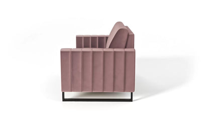 Sofa LOFT 2os. metalowe nogi pudrowy róż
