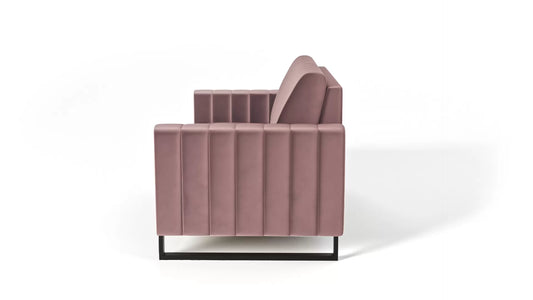Sofa LOFT 2os. metalowe nogi pudrowy róż